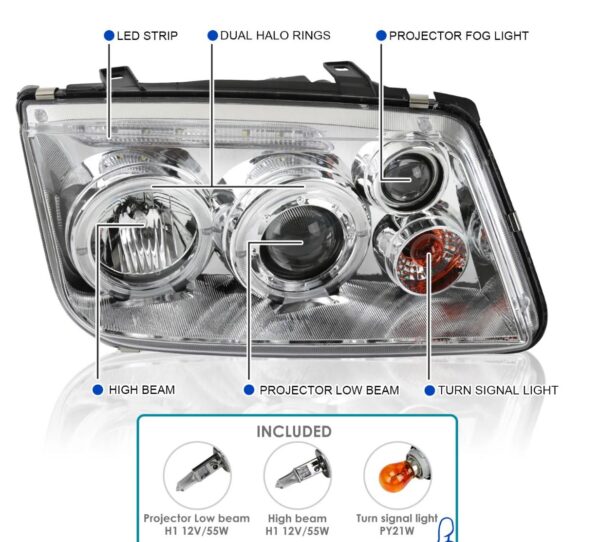 Focos Ojo de Angel para Jetta mk4 (Fondo blanco) - Imagen 2