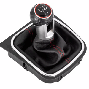 Pomo sport caja quinta con base plateada detalles en color rojo VW Golf 5 MK5 R32 GTD GTI Golf 6 MK6 R20 2004-2013